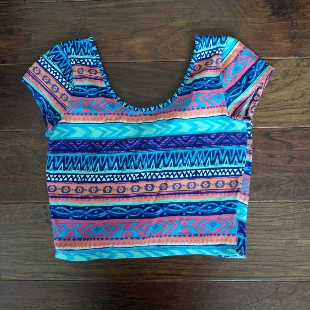 Colorful Aztec Crop Top